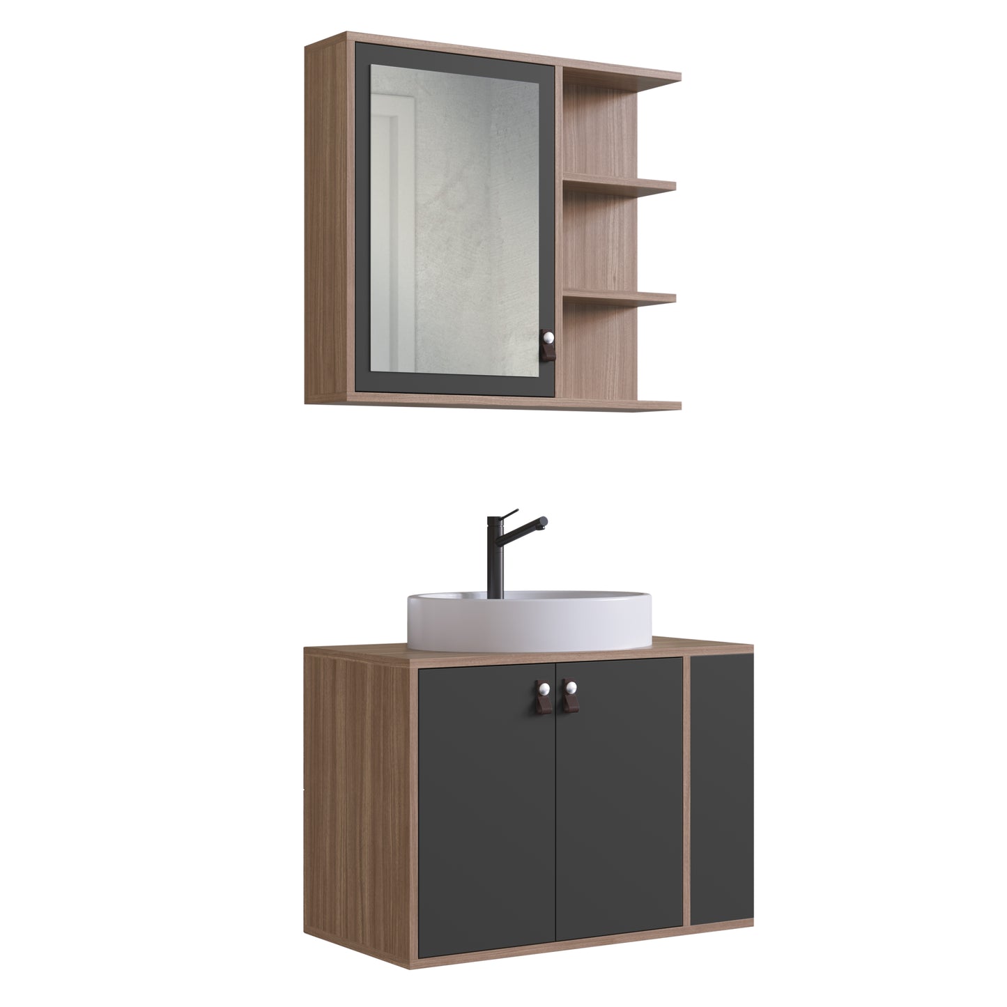 Mueble De Baño Aéreo Más Bacha En Marmolina