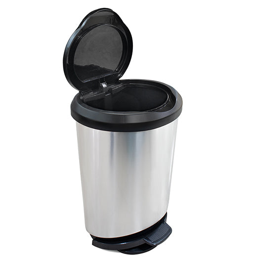 Basurero 45 lt con pedal de acero inoxidable