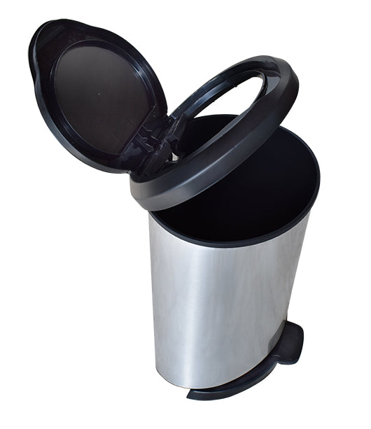 Basurero 45 lt con pedal de acero inoxidable