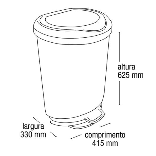 Basurero 45 lt con pedal de acero inoxidable