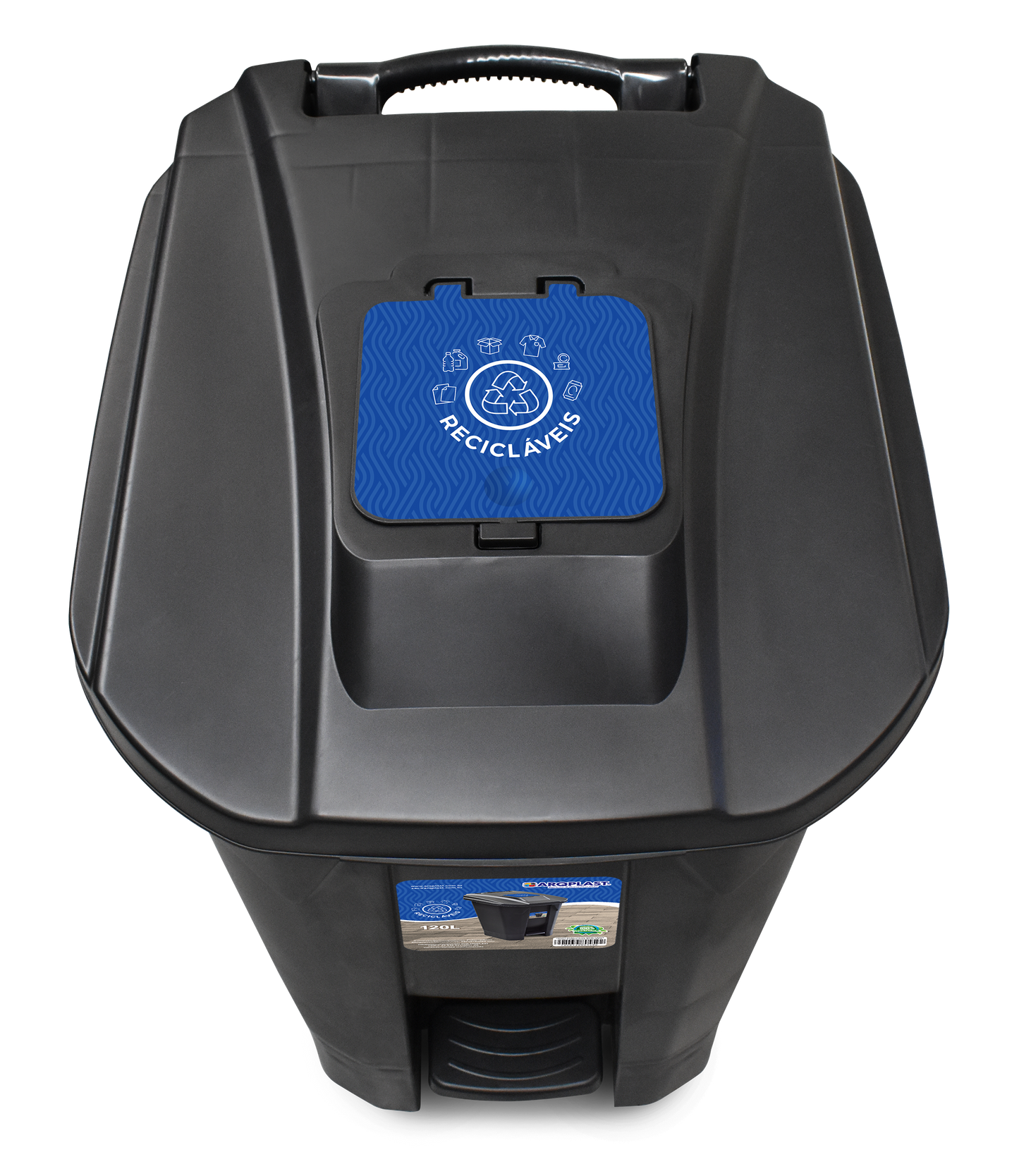 Contenedor para reciclables de 120 lts con ruedas