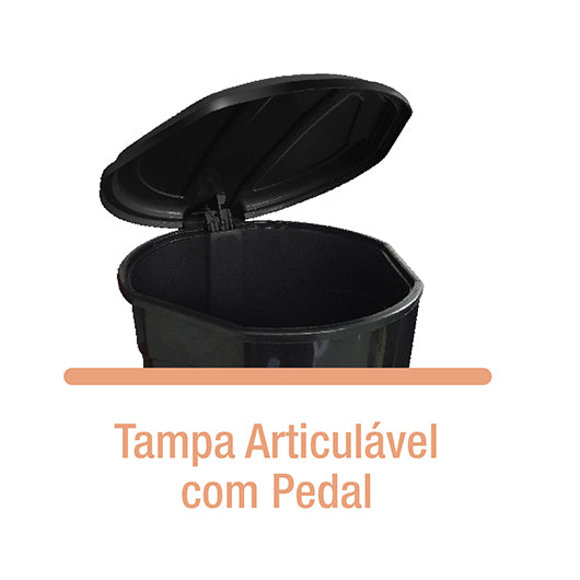 Basurero oval de 30 lts con pedal