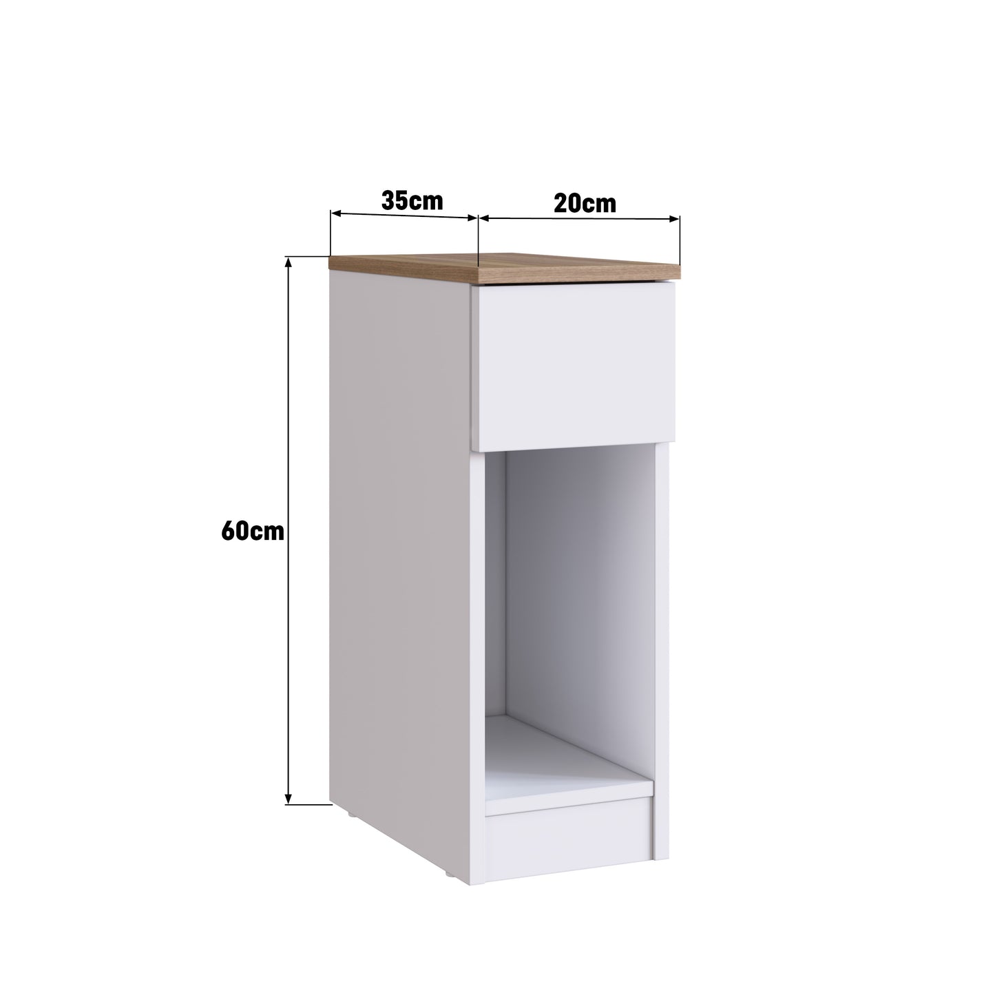 Mesa Lateral De Arrime Auxiliar Con Cajón