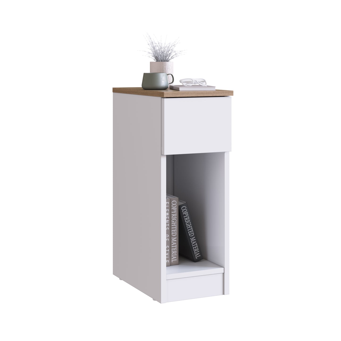 Mesa Lateral De Arrime Auxiliar Con Cajón