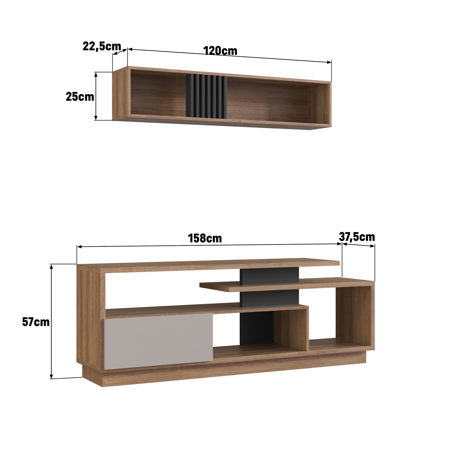 Rack Modular Para TV Con Puerta Estilo Nórdico