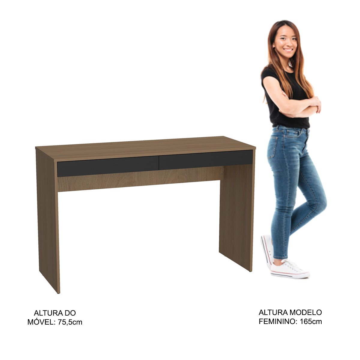 Mesa De Escritorio Modelo Madrid Con Dos Cajones