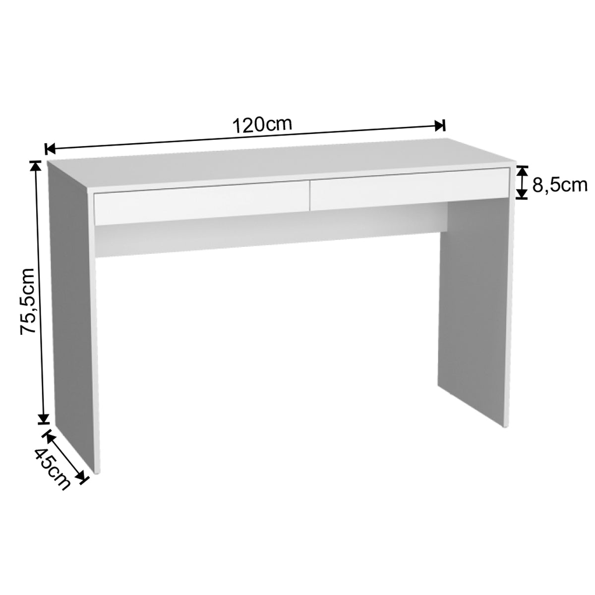Mesa De Escritorio Modelo Madrid Con Dos Cajones