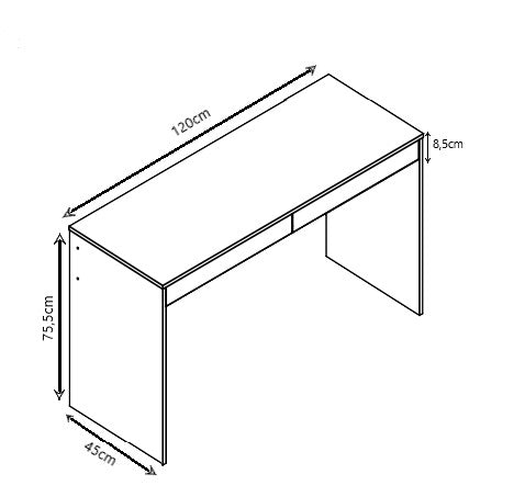 Mesa De Escritorio Modelo Madrid Con Dos Cajones