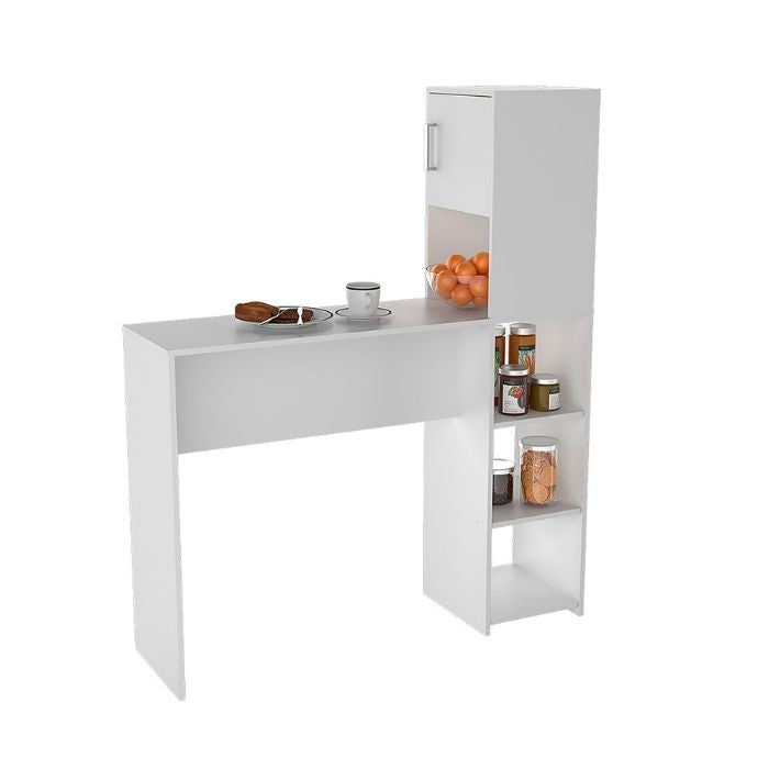 Barra Desayunador Mueble Multiuso Con Estantes Y Armario