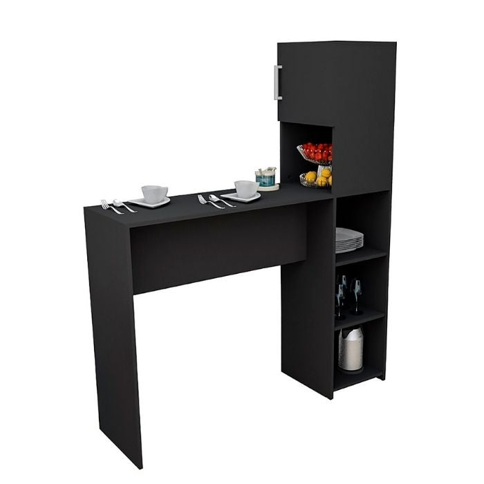 Barra Desayunador Mueble Multiuso Con Estantes Y Armario