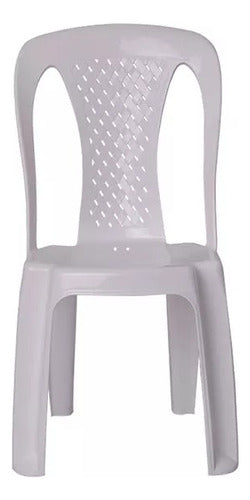 Juego Exterior Jardin Plastico Mesa Rectangular + 6 Sillas Blanco