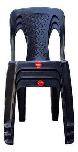 Juego Jardin Patio Plastico Negro Mesa Redonda + 2 Sillas Negro