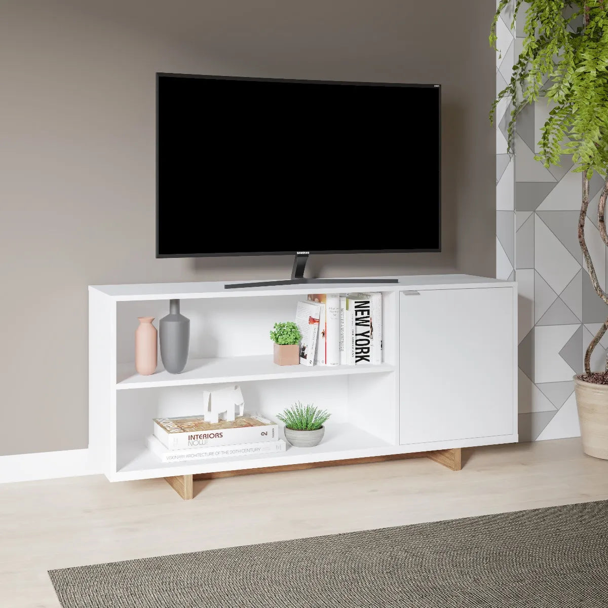 Rack Modular Para TV 50" Estilo Nórdico