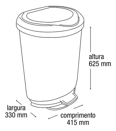 Basurero 45 Litros Con Pedal Negra