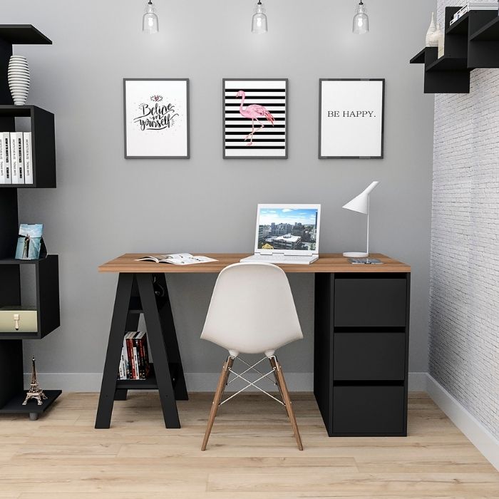 Escritorio Con Caballete Y Cajonera Paris