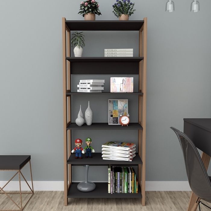 Librería Alta Con 5 Estantes