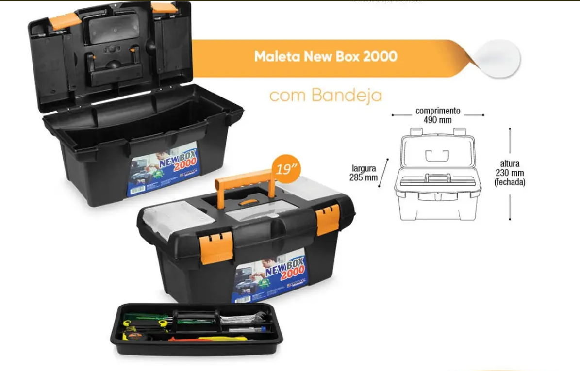 Caja De Herramientas De Plástico Negro 49cm