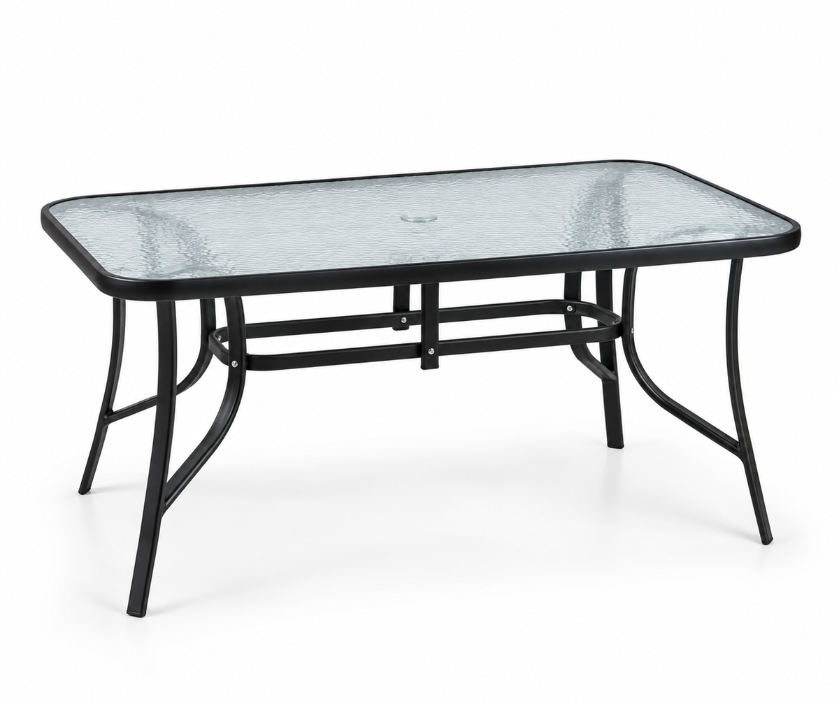 Mesa de metal y vidrio 150 x 90