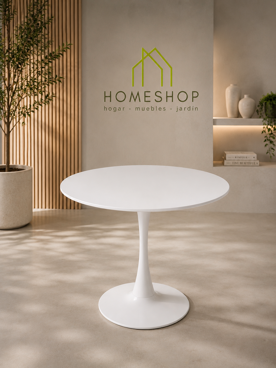Mesa modelo Tulip diámetro 80 cm.