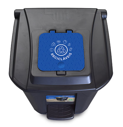 Contenedor para reciclables  de 60 lts con ruedas