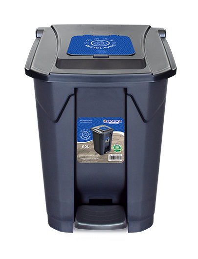 Contenedor para reciclables  de 60 lts con ruedas