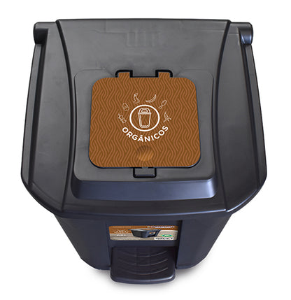 Contenedor para reciclables  de 60 lts con ruedas