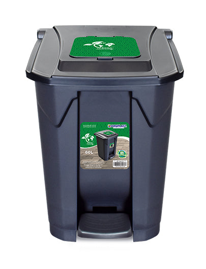 Contenedor para reciclables  de 60 lts con ruedas