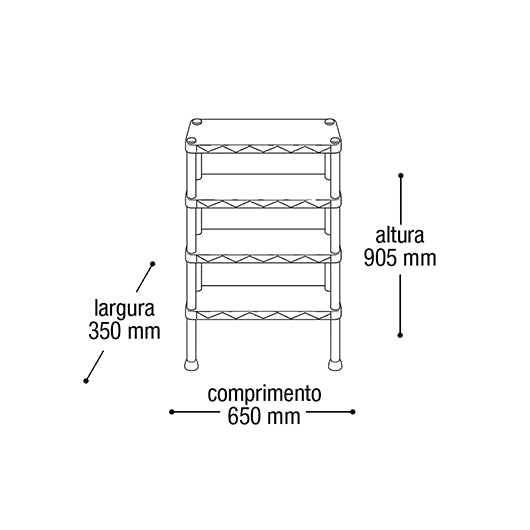 Estantería plástica de 4 pisos