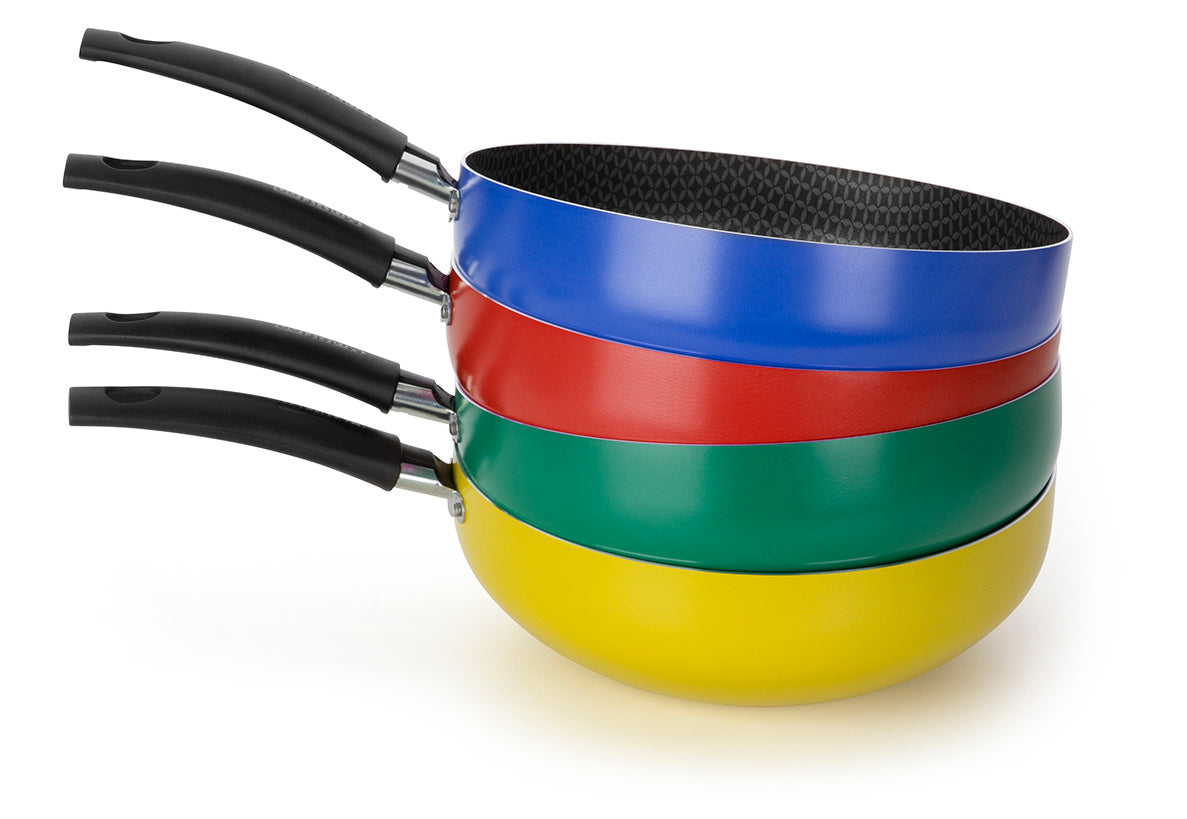 Juego De 4 Sartenes Wok Multiples Colores