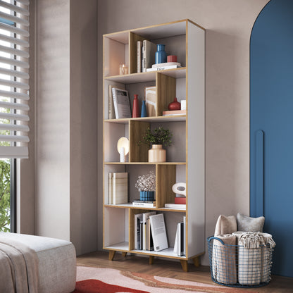 Estantería Biblioteca Con Cubos Nichos