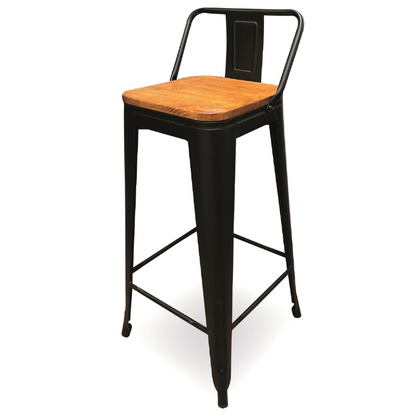 Banqueta modelo Tolix asiento madera