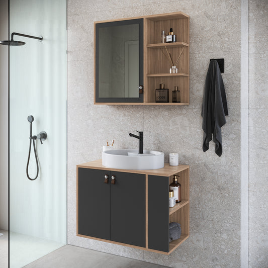 Mueble De Baño Aéreo Más Bacha En Marmolina