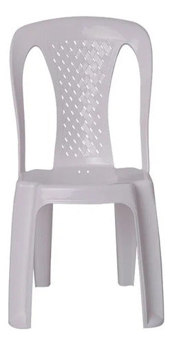 Juego Jardin Patio Plastico Mesa Rectangular + 4 Sillas  Blanco