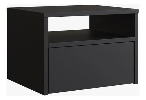 Mesa De Luz Flotante Cajon, Estante Estilo Nordico Reforzada Acabado Mate