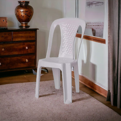 Juego Exterior Jardin Plastico Mesa Rectangular + 6 Sillas Blanco