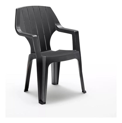 Juego Plastico Negro Mesa +2 Sillas Reforzadas Jardin Balcon Negro