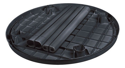 Juego Jardin Patio Plastico Negro Mesa Redonda + 2 Sillas Negro