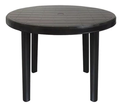 Juego Plastico Negro Mesa +2 Sillas Reforzadas Jardin Balcon Negro