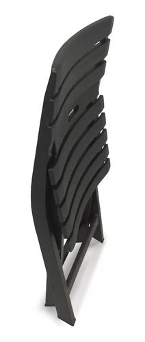 Set  Juego 4 Sillas+1 Mesa Plegable Plastico Jardin Camping  - Negro