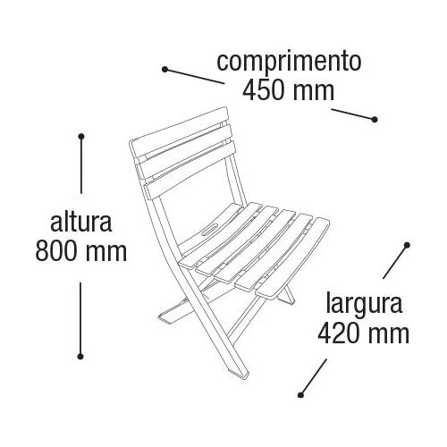 Set  Juego 4 Sillas+1 Mesa Plegable Plastico Jardin Camping  - Negro