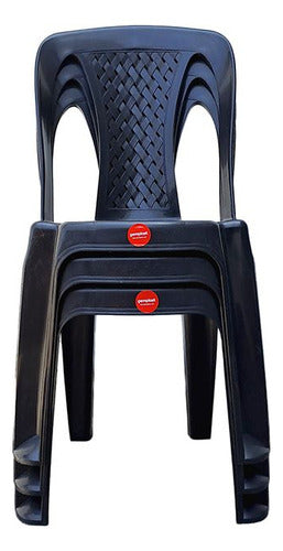 Juego Jardin Plastico Negro Mesa Redonda 94 Cm + 4 Sillas Negro