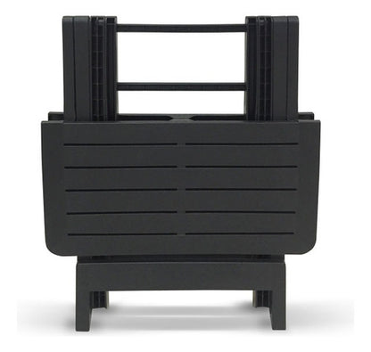 Set  Juego 4 Sillas+1 Mesa Plegable Plastico Jardin Camping  - Negro