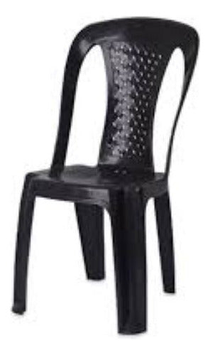 Juego Jardin Plastico Negro Mesa Redonda 94 Cm + 4 Sillas Negro