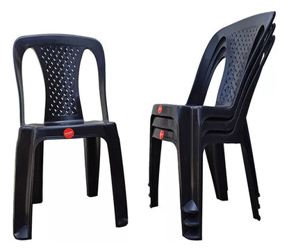 Juego Jardin Patio Plastico Negro Mesa Redonda + 2 Sillas Negro