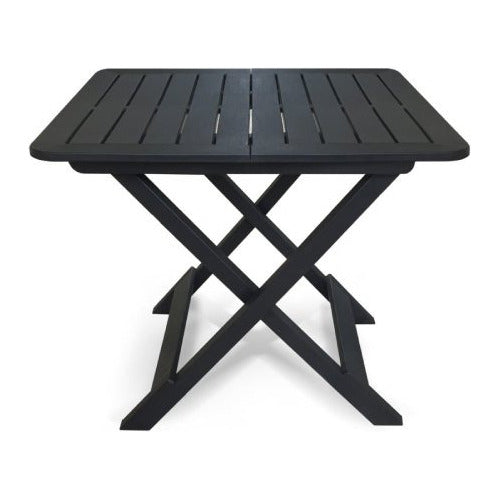 Set  Juego 4 Sillas+1 Mesa Plegable Plastico Jardin Camping  - Negro