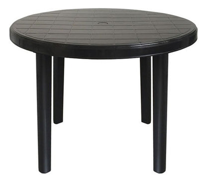 Juego Jardin Patio Plastico Negro Mesa Redonda + 2 Sillas Negro