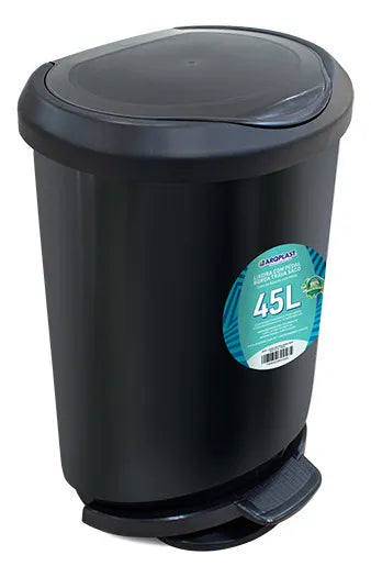 Basurero 45 Litros Con Pedal Negra