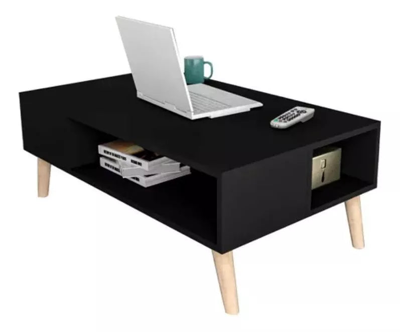 Mesa De Centro Ratona Negra Nórdica