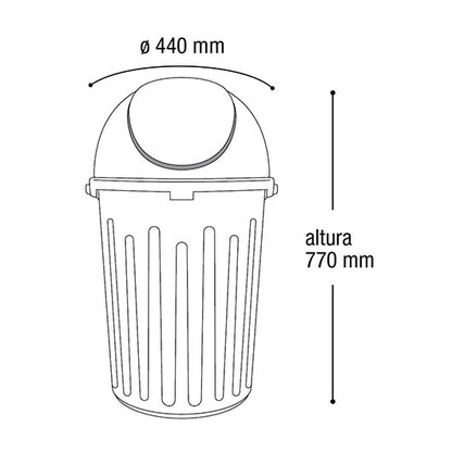 Papelera Con Tapa Vaiven De 80 Litros