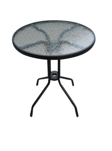 Mesa de metal y vidrio circular